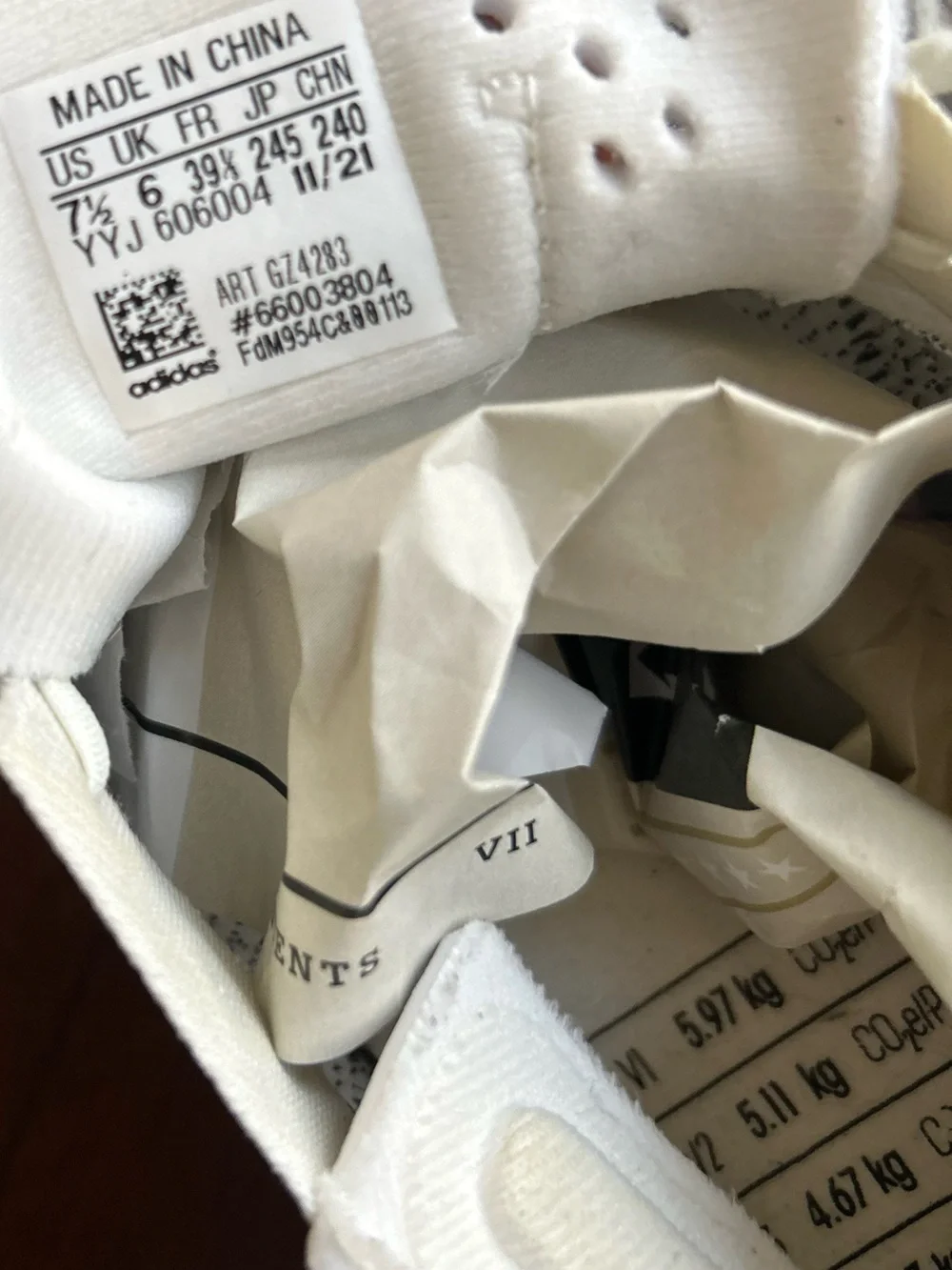 Allbirds x adidas White Sneakers with Black Graphic Accents size 7.5